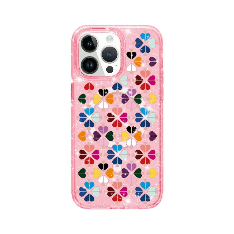 きらめくクリスタル 赤いハート柄 磁気スマホケース、iPhone 15 用、iPhone 14 Plus 用、iPhone 14 用、iPhone 14 Pro 用、iPhone 14 Pro Max 用、iPhone 13 Pro Max 用、iPhone 13 Pro 用、iPhone 13 用