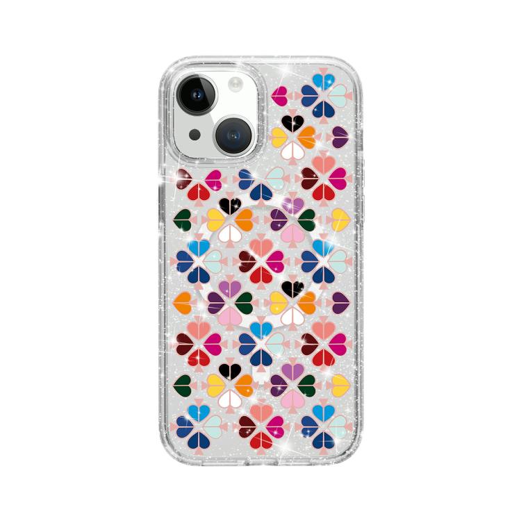 きらめくクリスタル 赤いハート柄 磁気スマホケース、iPhone 15 用、iPhone 14 Plus 用、iPhone 14 用、iPhone 14 Pro 用、iPhone 14 Pro Max 用、iPhone 13 Pro Max 用、iPhone 13 Pro 用、iPhone 13 用
