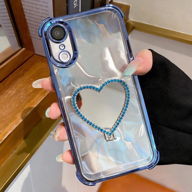 ハート型ミラー 電気めっき TPU + アクリル スマホケース ホルダー付き、iPhone XR 用、iPhone XS Max 用
