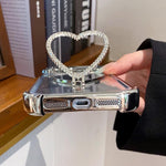 ハート型ミラー 電気めっき TPU + アクリル スマホケース ホルダー付き、iPhone XR 用、iPhone XS Max 用