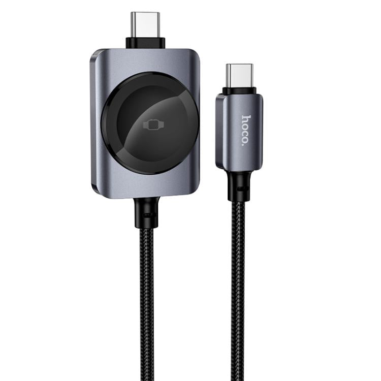 hoco CW66 1.2m PD100W & For iWatch Magnetic 2-in-1 Type-C to Type-C Charging Cable, CW66