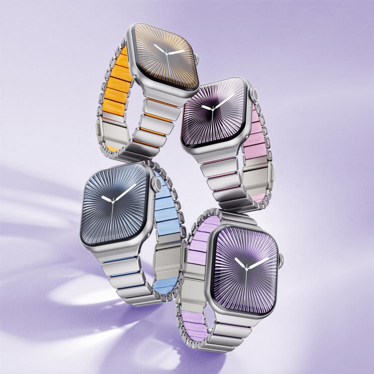 ワンビーズ ウエスト ステンレススチール ノーマンバックル マグネット 時計バンド、Apple Watch 46mm / 49mm / 45mm / 44mm用、Apple Watch 42mm / 41mm / 40mm / 38mm用