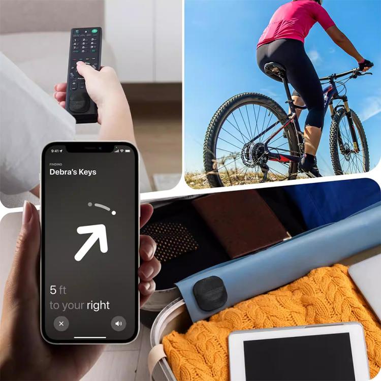 XDcase 弾性ファブリック背面接着カードデザイン保護ケース、AirTag 第2世代 / 第1世代用