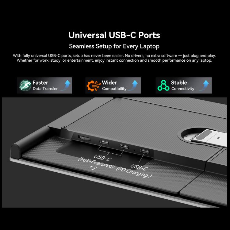 Blackview DCM8 15.3インチ デュアルディスプレイ ポータブルノートパソコン LCDモニター拡張器 スタンド付き、DCM8