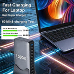 YMX-1000W 1000W 8ポートType-Cと2ポートUSB 10ポートデジタル表示多機能充電器、AUプラグ、EUプラグ、UKプラグ、USプラグ