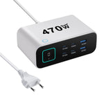 YMX-615-LCD470W 4xType-Cと2xUSB 470W GaN多機能充電器、AUプラグ、EUプラグ、UKプラグ、USプラグ