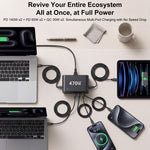 YMX-615-LCD470W 4xType-Cと2xUSB 470W GaN多機能充電器、AUプラグ、EUプラグ、UKプラグ、USプラグ