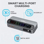 YMX-LCD470W 470W 3xType-Cと2xUSB GaNスマートデジタル表示多機能充電器、Type-C巻き取りケーブル付き、AUプラグ、EUプラグ、UKプラグ、USプラグ