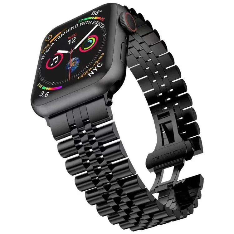 メタル5バーツ交換用スチールストラップウォッチバンド、Apple Watch Ultra 49mm / Series 8&7 45mm / SE 2&6&SE&5&4 44mm / 3&2&1 42mm対応、Apple Watch Series 8&7 41mm / SE 2&6&SE&5&4 40mm / 3&2&1 38mm対応