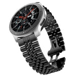 五連ビーズスチール交換用ストラップウォッチバンド、20mm Samsung Galaxy Watch 3 41mm用、22mm Samsung Galaxy Watch 3 45mm用、20mm Amazfit GTR 2 / Amazfit GTR 47mm用、22mm Amazfit GTR 42mm用、20mm Huawei Watch GT 2 42mm用