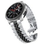 五連ビーズスチール交換用ストラップウォッチバンド、20mm Samsung Galaxy Watch 3 41mm用、22mm Samsung Galaxy Watch 3 45mm用、20mm Amazfit GTR 2 / Amazfit GTR 47mm用、22mm Amazfit GTR 42mm用、20mm Huawei Watch GT 2 42mm用
