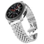 五連ビーズスチール交換用ストラップウォッチバンド、20mm Samsung Galaxy Watch 3 41mm用、22mm Samsung Galaxy Watch 3 45mm用、20mm Amazfit GTR 2 / Amazfit GTR 47mm用、22mm Amazfit GTR 42mm用、20mm Huawei Watch GT 2 42mm用