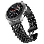 五連ビーズスチール交換用ストラップウォッチバンド、20mm Samsung Galaxy Watch 3 41mm用、22mm Samsung Galaxy Watch 3 45mm用、20mm Amazfit GTR 2 / Amazfit GTR 47mm用、22mm Amazfit GTR 42mm用、20mm Huawei Watch GT 2 42mm用
