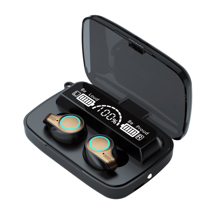 M18 Bluetooth 5.1 LEDディスプレイ搭載防水ワイヤレスBluetoothイヤホン 充電ケース付き、M18