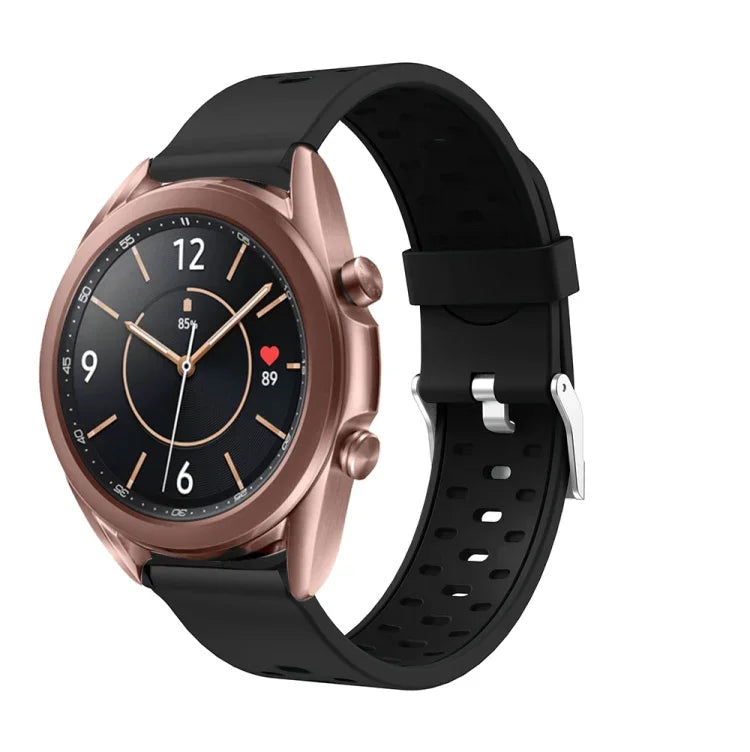Samsung Galaxy Watch 3 41mm用 三列穴シリコン交換用ストラップウォッチバンド、Samsung Galaxy Watch 3 41mm用