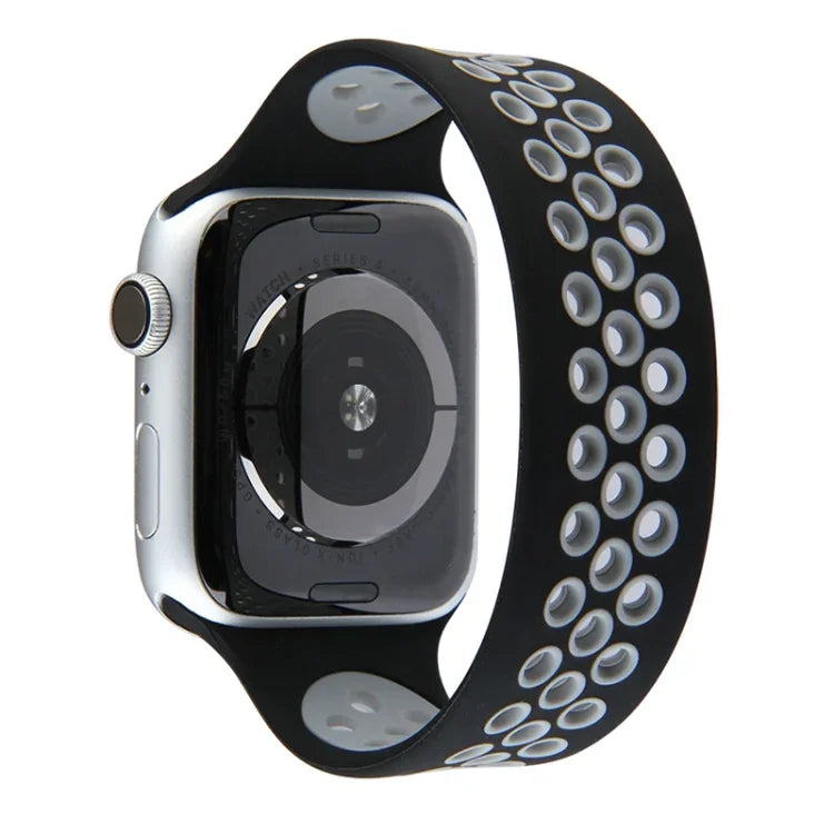 伸縮性シリコンウォッチバンド、Apple Watch Series 6 & SE & 5 & 4 40mm / 3 & 2 & 1 38mm対応、135mm（ブラックイエロー）、135mm（ブラックグレー）、150mm（レッドブラック）