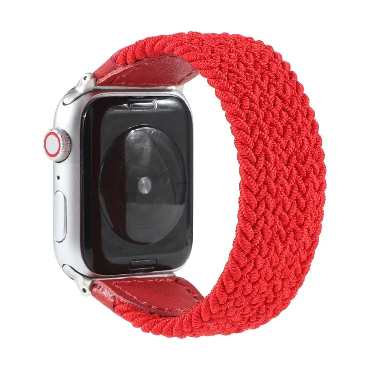 ナイロン＋レザー編み込みウォッチバンド、Apple Watch Series 6 & SE & 5 & 4 40mm / 3 & 2 & 1 38mm対応、S、M、L