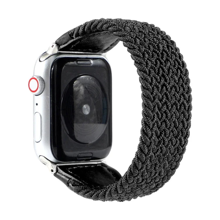 ナイロン＋レザー編み込みウォッチバンド、Apple Watch Series 6 & SE & 5 & 4 40mm / 3 & 2 & 1 38mm対応、S、M、L