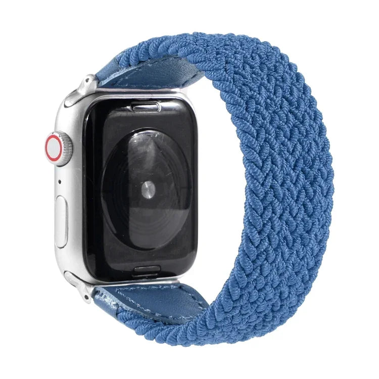ナイロン＋レザー編み込みウォッチバンド、Apple Watch Series 6 & SE & 5 & 4 44mm / 3 & 2 & 1 42mm対応、S、M、L
