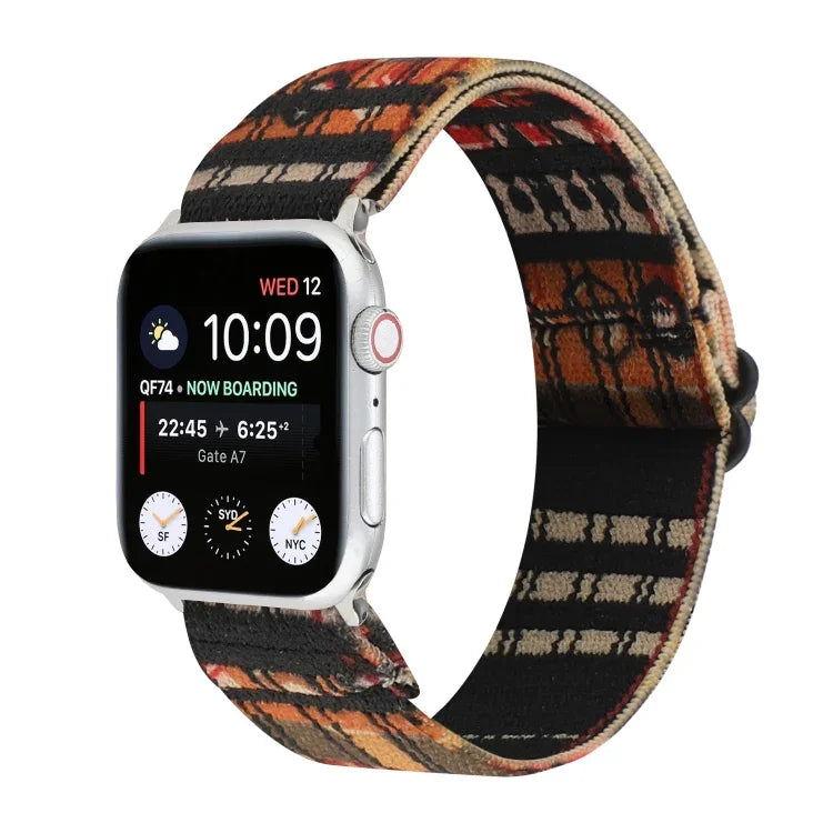 エスニックスタイルバックルウォッチバンド、Apple Watch Series 6 & SE & 5 & 4 44mm / 3 & 2 & 1 42mm対応、Apple Watch Series 7 45mm / 6 & SE & 5 & 4 44mm / 3 & 2 & 1 42mm対応、Apple Watch Ultra 49mm / Series 8&7 45mm / SE 2&6&SE&5&4 44mm / 3&2&1 42mm対応