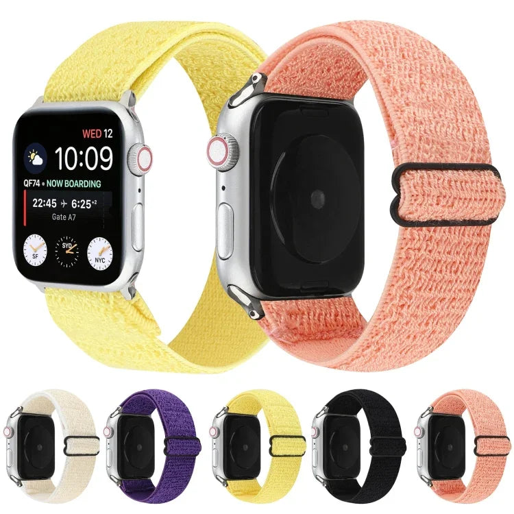 無地ナイロンウォッチバンド、Apple Watch Series 6 & SE & 5 & 4 44mm / 3 & 2 & 1 42mm対応、Apple Watch Series 7 45mm / 6 & SE & 5 & 4 44mm / 3 & 2 & 1 42mm対応