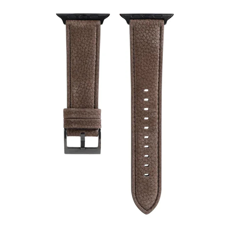 ライチテクスチャー本革ウォッチバンド、Apple Watch Series 6 & SE & 5 & 4 40mm / 3 & 2 & 1 38mm対応、Apple Watch Series 7 41mm / 6 & SE & 5 & 4 40mm / 3 & 2 & 1 38mm対応