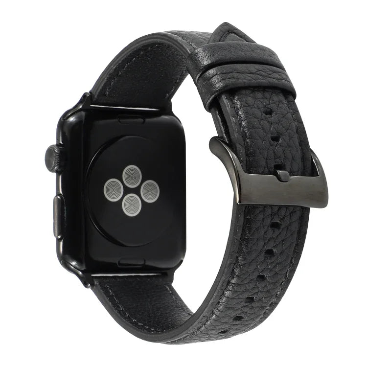 ライチテクスチャー本革ウォッチバンド、Apple Watch Series 6 & SE & 5 & 4 40mm / 3 & 2 & 1 38mm対応、Apple Watch Series 7 41mm / 6 & SE & 5 & 4 40mm / 3 & 2 & 1 38mm対応