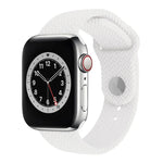 編み込みパターン シリコン スナップ時計バンド Apple Watch Series 6 & SE & 5 & 4 40mm / 3 & 2 & 1 38mm 用、Apple Watch Series 7 41mm / 6 & SE & 5 & 4 40mm / 3 & 2 & 1 38mm 用、Apple Watch Series 8&7 41mm / SE 2&6&SE&5&4 40mm / 3&2&1 38mm 用