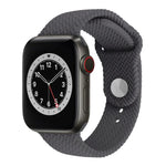 編み込みパターン シリコン スナップ時計バンド Apple Watch Series 6 & SE & 5 & 4 40mm / 3 & 2 & 1 38mm 用、Apple Watch Series 7 41mm / 6 & SE & 5 & 4 40mm / 3 & 2 & 1 38mm 用、Apple Watch Series 8&7 41mm / SE 2&6&SE&5&4 40mm / 3&2&1 38mm 用