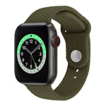 編み込みパターン シリコン スナップ時計バンド Apple Watch Series 6 & SE & 5 & 4 44mm / 3 & 2 & 1 42mm 用、Apple Watch Ultra 49mm / Series 8&7 45mm / SE 2&6&SE&5&4 44mm / 3&2&1 42mm 用、Apple Watch Series 7 45mm / 6 & SE & 5 & 4 44mm / 3 & 2 & 1 42mm 用