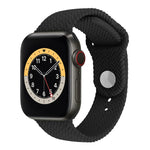 編み込みパターン シリコン スナップ時計バンド Apple Watch Series 6 & SE & 5 & 4 44mm / 3 & 2 & 1 42mm 用、Apple Watch Ultra 49mm / Series 8&7 45mm / SE 2&6&SE&5&4 44mm / 3&2&1 42mm 用、Apple Watch Series 7 45mm / 6 & SE & 5 & 4 44mm / 3 & 2 & 1 42mm 用