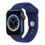 編み込みパターン シリコン スナップ時計バンド Apple Watch Series 6 & SE & 5 & 4 44mm / 3 & 2 & 1 42mm 用、Apple Watch Ultra 49mm / Series 8&7 45mm / SE 2&6&SE&5&4 44mm / 3&2&1 42mm 用、Apple Watch Series 7 45mm / 6 & SE & 5 & 4 44mm / 3 & 2 & 1 42mm 用