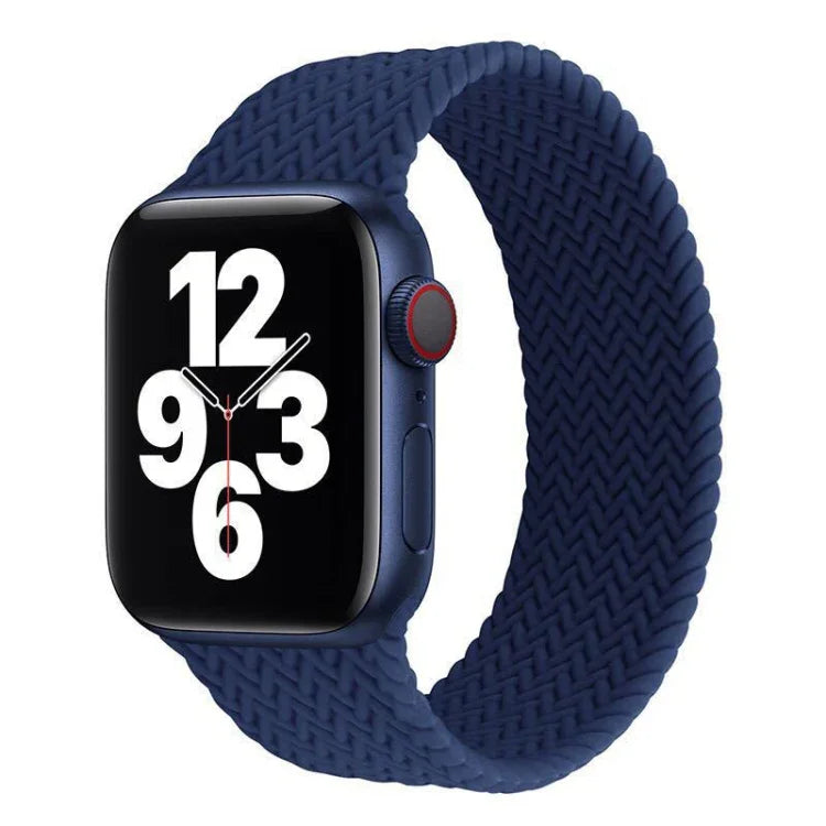 シングルターン 編み込みパターン シリコン時計バンド Apple Watch Series 6 & SE & 5 & 4 40mm / 3 & 2 & 1 38mm 用、S、M、L