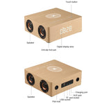 Q5A 多機能木製タッチクロックディスプレイ ワイヤレス充電 Bluetoothスピーカー TFカード＆Uディスク＆3.5mm AUX対応, Q5A