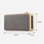 W5A サブウーファーファブリック木製タッチ Bluetoothスピーカー TFカード＆Uディスク＆3.5mm AUX対応, ウォールナット, イエロウッド