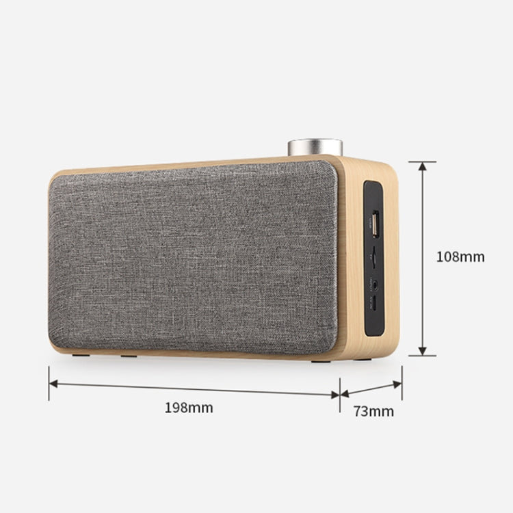 W5A サブウーファーファブリック木製タッチ Bluetoothスピーカー TFカード＆Uディスク＆3.5mm AUX対応, ウォールナット, イエロウッド