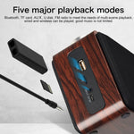 W5A サブウーファーファブリック木製タッチ Bluetoothスピーカー TFカード＆Uディスク＆3.5mm AUX対応, ウォールナット, イエロウッド
