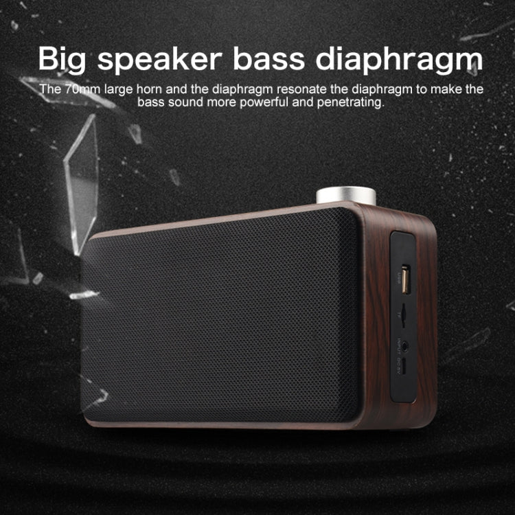 W5A サブウーファーファブリック木製タッチ Bluetoothスピーカー TFカード＆Uディスク＆3.5mm AUX対応, ウォールナット, イエロウッド