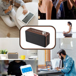 W5A サブウーファーファブリック木製タッチ Bluetoothスピーカー TFカード＆Uディスク＆3.5mm AUX対応, ウォールナット, イエロウッド