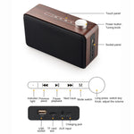 W5A サブウーファーファブリック木製タッチ Bluetoothスピーカー TFカード＆Uディスク＆3.5mm AUX対応, ウォールナット, イエロウッド