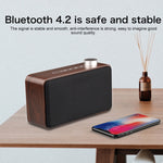 W5A サブウーファーファブリック木製タッチ Bluetoothスピーカー TFカード＆Uディスク＆3.5mm AUX対応, ウォールナット, イエロウッド