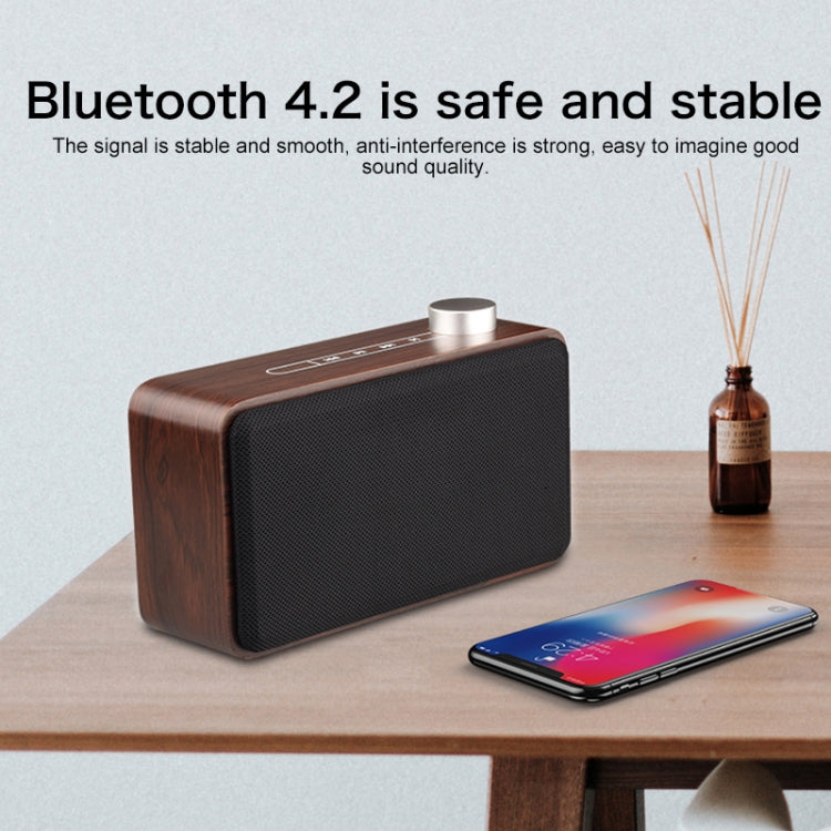 W5A サブウーファーファブリック木製タッチ Bluetoothスピーカー TFカード＆Uディスク＆3.5mm AUX対応, ウォールナット, イエロウッド