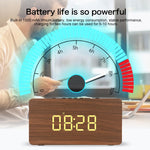 W5C サブウーファー 木製時計 Bluetoothスピーカー TFカード & 3.5mm AUX対応 ブラウンウッド イエローウッド