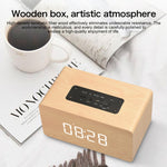 W5C サブウーファー 木製時計 Bluetoothスピーカー TFカード & 3.5mm AUX対応 ブラウンウッド イエローウッド