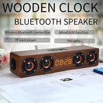 W8C 木製クロックサブウーファー Bluetoothスピーカー TFカード＆Uディスク＆3.5mm AUX対応