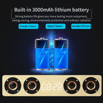 W8C 木製クロックサブウーファー Bluetoothスピーカー TFカード＆Uディスク＆3.5mm AUX対応