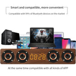 W8C 木製クロックサブウーファー Bluetoothスピーカー TFカード＆Uディスク＆3.5mm AUX対応