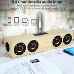W8C 木製クロックサブウーファー Bluetoothスピーカー TFカード＆Uディスク＆3.5mm AUX対応