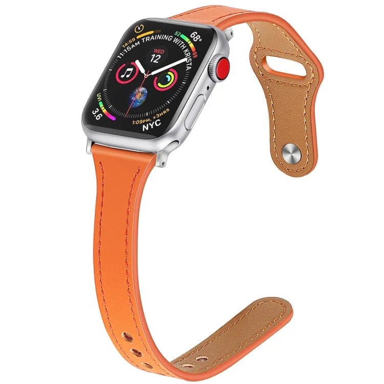 レザー交換用ストラップ 時計バンド スチールボタン付き、Apple Watch Series 7 41mm / & 6 & SE & 5 & 4 40mm 用、Apple Watch Series 7 45mm / & 6 & SE & 5 & 4 44mm 用