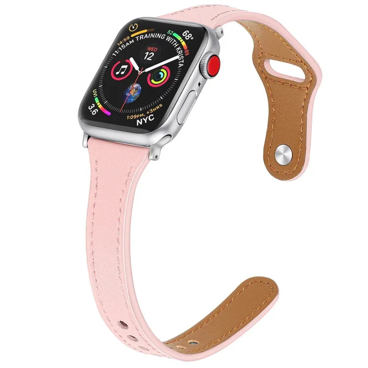 レザー交換用ストラップ 時計バンド スチールボタン付き、Apple Watch Series 7 41mm / & 6 & SE & 5 & 4 40mm 用、Apple Watch Series 7 45mm / & 6 & SE & 5 & 4 44mm 用